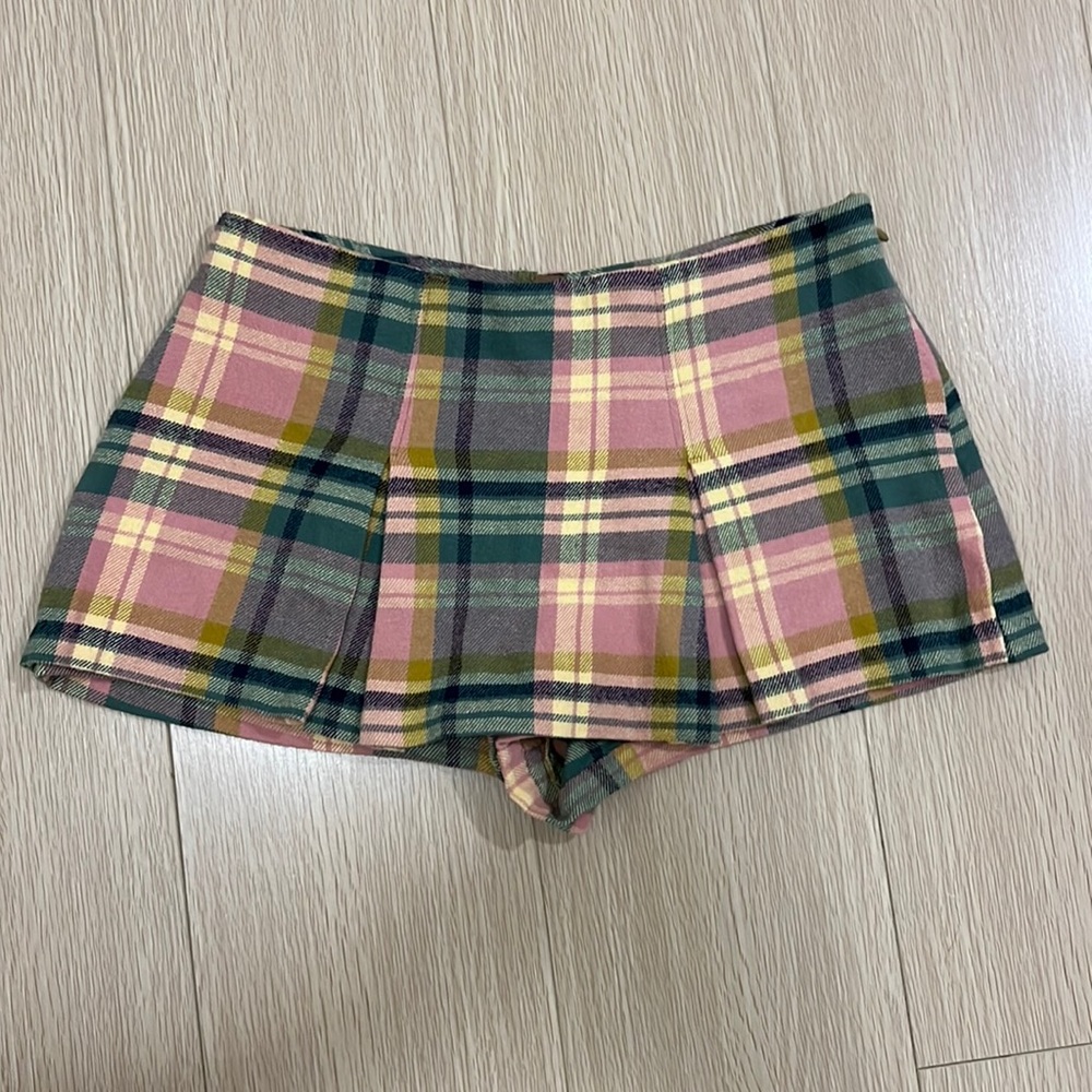 Free People Plaid Skort
